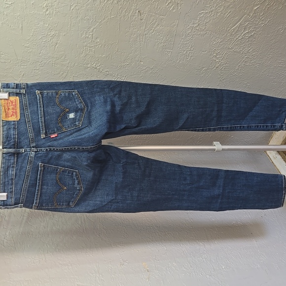 Levi's 711 Skinny Women's Dark Blue Skinny Jeans Distressed Grunge - Picture 8 of 9